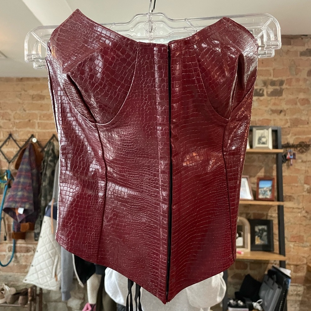 Cider Burgundy Croc-Embossed Tank Top